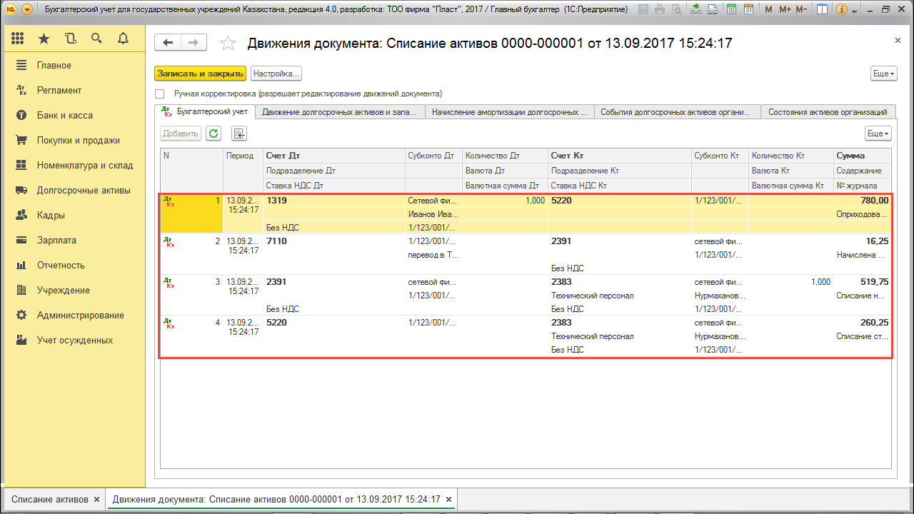 Проводки по начислению амортизации