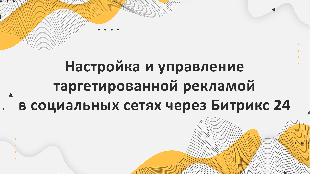 Настройка и управление таргетированной рекламой в социальных сетях через Битрикс 24 для продвижения сайта компании: роль компании Profi Soft, партнера Bitrix 24