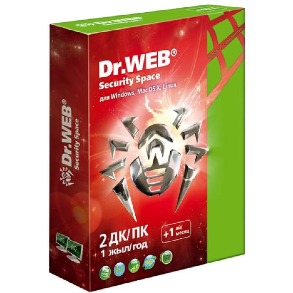 Dr.Web Security Space. Продление 2 ПК/1 год